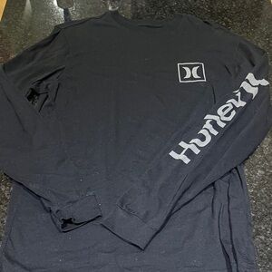 Hurley Men's Black Long Sleeve Tee with Logo